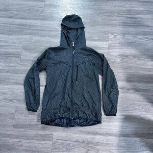 NIKE Long Sleeve Full Zip Windrunner Blacklight Flash Print Jacket Hood Zebra